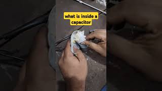 What Is Inside A Capacitor 🤔 capacitor electrical [upl. by Rossy]