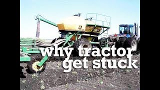 New Holland tractor seeding maze stuck in mud  farm tractor videos [upl. by Sivlek]