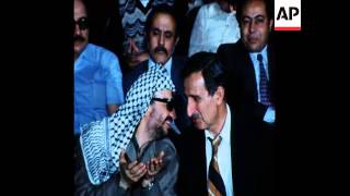 SYND 15 5 76 ARAFAT HABASH AND JUMBLATT ATTEND PALESTINIAN RALLY [upl. by Berstine]