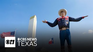 Big Tex takes his place of honor at the State Fair of Texas [upl. by Devehcoy]