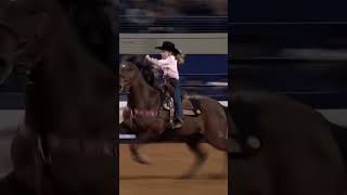 Barrel racer 7 year old little girl🤠🐴horsebarrelracingliitlegirlytshort [upl. by Aniaj]