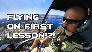 First Helicopter Lesson Robinson R22 [upl. by Anev]