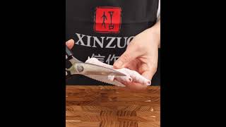 ⛏️XINZUO Damascus Kitchen Shears✂️—crafted for those who demand excellence in the kitchen🧑‍🤝‍🧑 [upl. by Dnalrag]