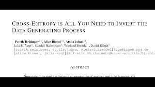 CrossEntropy is All You Need to Invert the Data Generating Process [upl. by Mortensen]