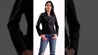 Leather Jacket Women Lambskin Leather Jacket  Real Leather Moto Jacket For Women viralshort viral [upl. by Nesnaj]