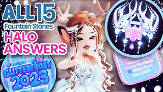 ❄️WINTER GLITTER FROST HALO ANSWERS 2023 Royale High  A COMPLETE WINTER HALO FOUNTAIN ANSWERS GUIDE [upl. by Drannel]