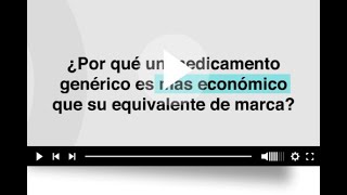 ¿Por qué son más económicos los medicamentos genéricos [upl. by Aldarcy]