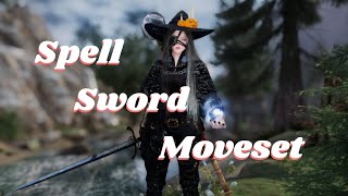 SKYRIM MOD  Spell Sword Moveset 20 [upl. by Nomelihp]