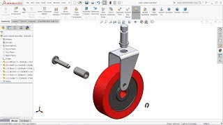 Solidworks tutorial  Design of Caster wheel in Solidworks [upl. by Dinnage]