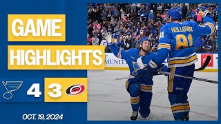 Game Highlights Blues 4 Hurricanes 3 [upl. by Myriam]