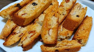 Italian Badami Cake Rusk l Almond Biscotti  No ButterNo Oven Recipe l The Quirk Flavors [upl. by Trebma728]