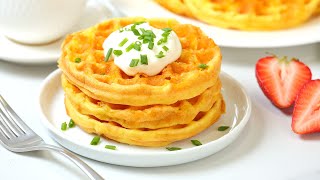 2 Ingredient Low Carb Waffles  Gluten Free  Keto [upl. by Cowey]