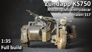 Zündapp KS750 with sidecar Italeri 135 Full Build [upl. by Litch]