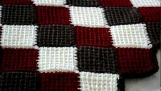 Blanket I made using the entrelactunisian stitch [upl. by Kcirnek]