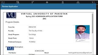 VU Online Admission Procedure Fall 2024 [upl. by Manvell783]