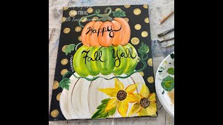 How To Paint a Pumpkin Topiary On Canvas [upl. by Nishi727]