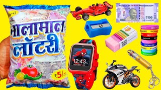 MalaMaal Lottery Snacks free gifts inside unboxing review in hindi 😱😋 [upl. by Leinoto]