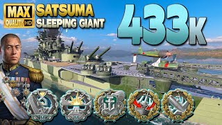 SuperBattleship Satsuma 433k on map Sleeping Giant  World of Warships [upl. by Danforth348]