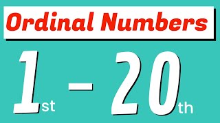 Ordinal numbers  Learn ordinal number 1 to 20  1 to 20 Ordinal numbers spelling  First second [upl. by Karita]