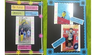 Scrapbook ideas for school project holiday homework decoration border ideas [upl. by Ahsata518]