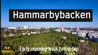 Hammarbybacken Morning Walk  4K Walking Tour with a 360° View of Stockholm [upl. by Redvers]