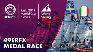 49erFX Medal Race  Hempel World Cup Series Genoa 2019 [upl. by Aicerg]