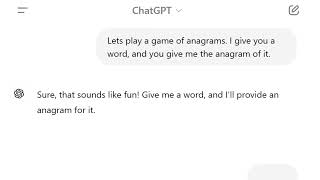 ChatGPT plays a wholesome game of anagrams [upl. by Artina]