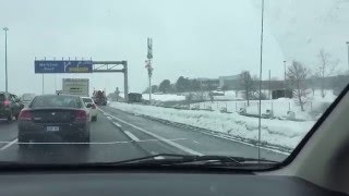 Garbage truck skid off 401 and Markham road 240pm March 3rd 2016 [upl. by Annawak]