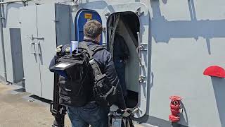 2024 Los Angeles Fleet Week down stairs from flight deck of the USS Carl Vinson aircraft carrier [upl. by Attah]