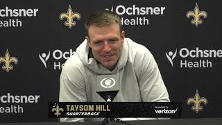 Taysom Hill on his injury  Saints Practice 113021 [upl. by Yenrab192]