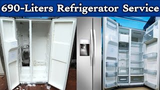 Gorenje Double Door Fridge 690 Liters Full Open Service And Fitting  Big Refrigerator Service😱 [upl. by Ainaj]