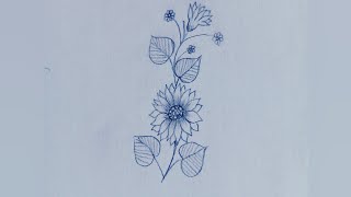 Easy Flower Drawingflowers artpencil drawing flowersUKarts786 [upl. by Macfadyn]