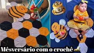 Tapete Hexágono sousplat abelha em crochê todos os detalhes e dicas de produção crochet [upl. by Wetzel379]