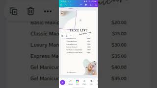 Tutorial How to Make Price List on Canva Mobile Android [upl. by Critta]