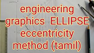 ENGINEERING GRAPHICSELLIPSE  ECCENTRICITY METHODTAMILmathimeenaeee9221 [upl. by Htebizile]