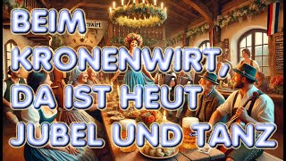 Beim Kronenwirt da ist heut Jubel und Tanz  Volkslied mit Text zum Mitsingen [upl. by Akkim319]