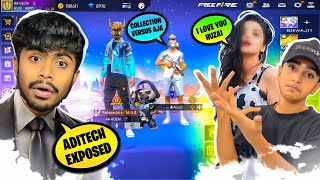 Aditech Exposed 😱 HuzaiAsin Vs Aditech Global Top 1 Collection 😱 😡  Garena Free Fire [upl. by Eillor250]