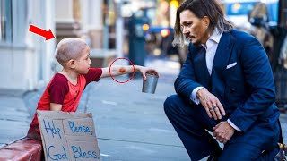 Homeless Girl Begs Johnny Depp for Help  He Notices Something Important and Takes Action [upl. by Edythe]