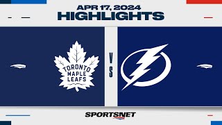 NHL Highlights  Maple Leafs vs Lightning  April 17 2024 [upl. by Nhguaved]