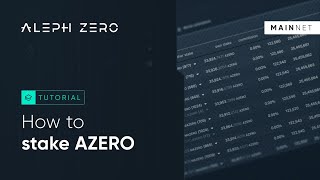 Aleph Zero AZERO Staking Guide [upl. by Artenahs]