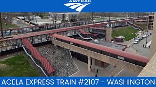 Amtrak Acela Express Train 2107 to Washington Announcements at Metropark [upl. by Nylahs910]