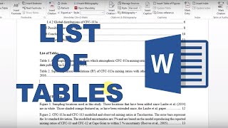 How to insert list of table in document in Microsoft Word [upl. by Findley283]