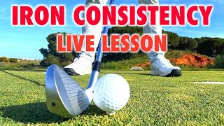 How To Hit Consistent Iron Shots  Live Golf Swing Lesson [upl. by Warder]