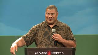 Inga Tuigamala at Promise Keepers quotTama Tane Malosiquot Samoan Mens Event [upl. by Nessy879]