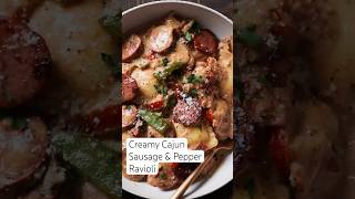 Creamy Cajun Sausage amp Pepper Ravioli recipes shorts [upl. by Colleen745]