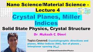 Crystal Planes Miller Indices Crystallographic Directions Interplanar Spacing hkl [upl. by Odnalra901]