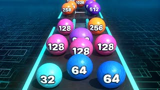 Crazy Ball Run 2048  Night Mode Ball Merge  All Levels Gameplay 468475 android ios [upl. by Rockey866]