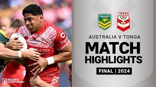 Pacific Championships 2024  Kangaroos v Tonga XIII  Match Highlights [upl. by Oilcareh221]