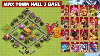 1x Max Super Troops VS Max Town Hall 3 Basis  Clash Of Clans [upl. by Itch412]