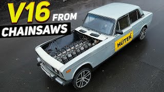 Chainsaw V16 swapped Lada  first drive [upl. by Aerehs]